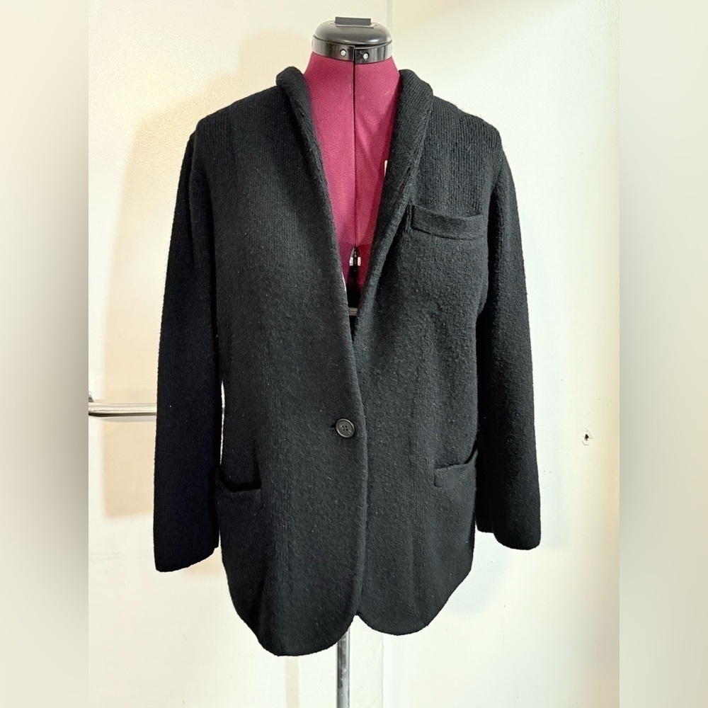 J. Crew Black Textured Sweater Blazer
